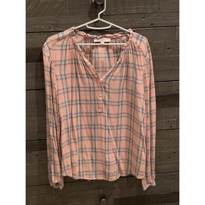 Loft “flannel” like material blouse